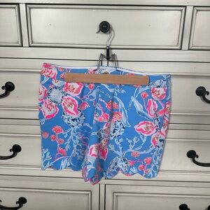 Lilly Pulitzer Blue and Pink Floral Women's Shorts